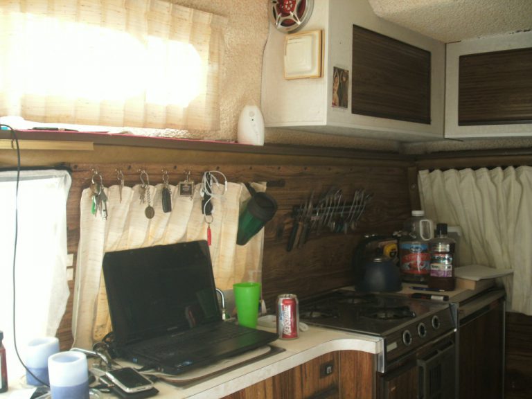 Counter with Laptop