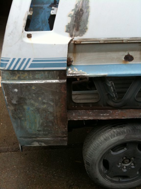 After the rust has been cut out