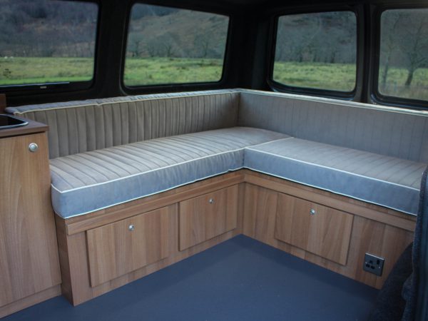 Camper van conversion example layouts